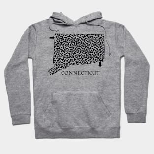 Connecticut State Outline Maze & Labyrinth Hoodie